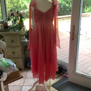 Beautiful, long, peachy pink, Love Shack Fancy dress.